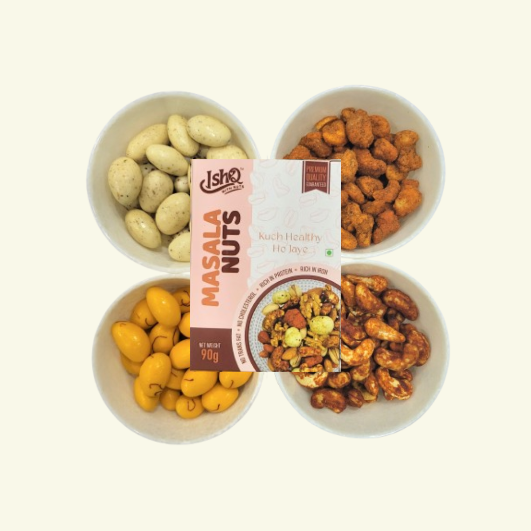 Almond and Cashew Combo Pack of 4- 360 gms- ISHQ WITH NUTS